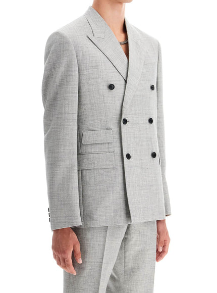 Versace double-breasted wool blend blazer