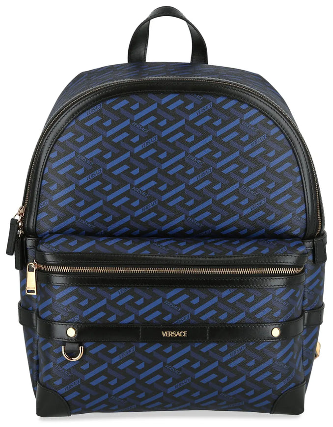 Versace La Greca Coated Canvas Backpack