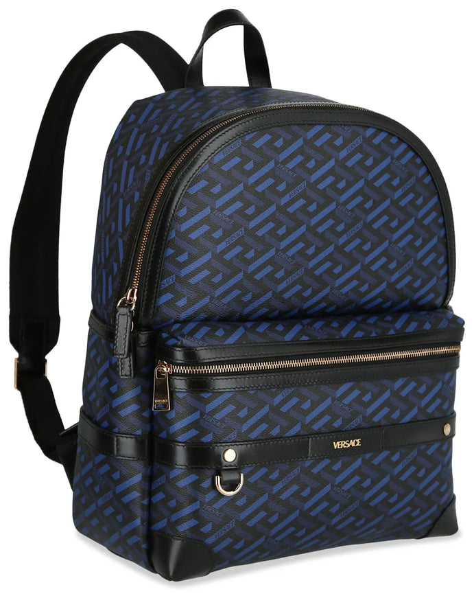Versace La Greca Coated Canvas Backpack