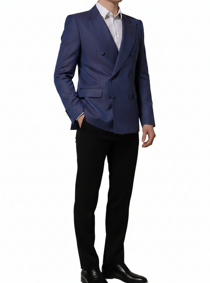 Dolce & Gabbana Navy Wool Double-Breasted Blazer
