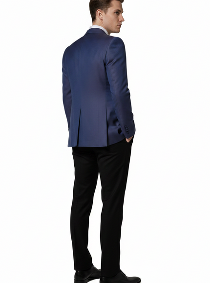 Dolce & Gabbana Navy Wool Double-Breasted Blazer