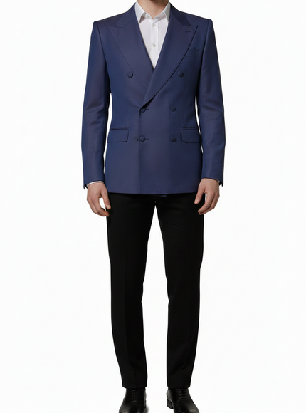 Dolce & Gabbana Navy Wool Double-Breasted Blazer