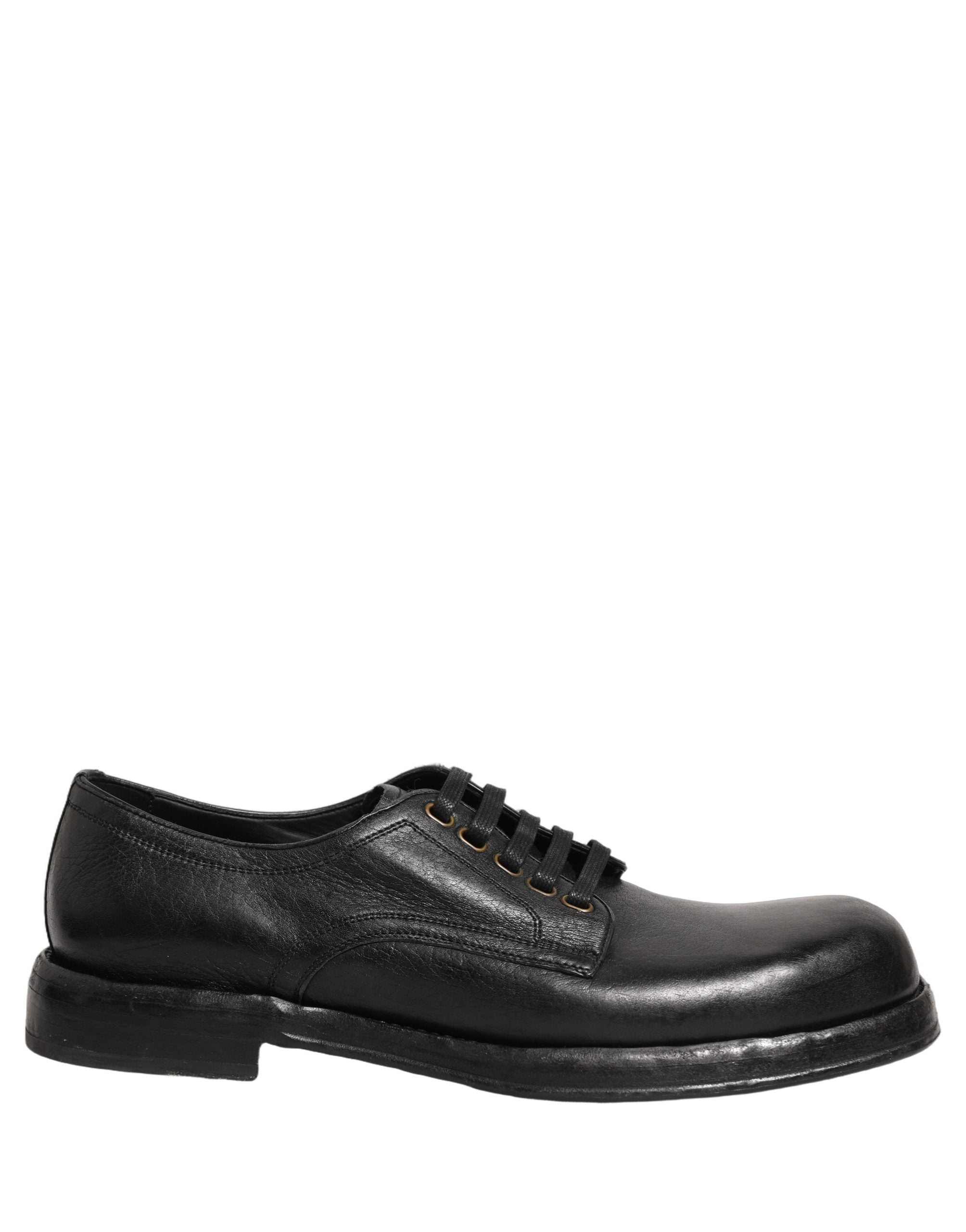 d&g men's dress shoes Dolce & Gabbana Black Patent Leather Trekking Derby Shoes