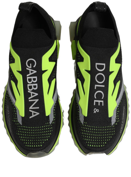 Dolce & Gabbana Black Green Sorrento Low Top Sneakers Shoes