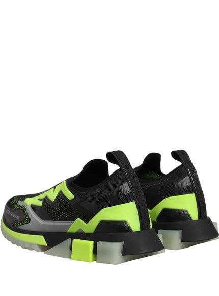 Dolce & Gabbana Black Green Sorrento Low Top Sneakers Shoes