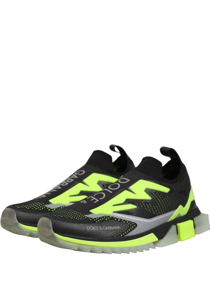 Dolce & Gabbana Black Green Sorrento Low Top Sneakers Shoes