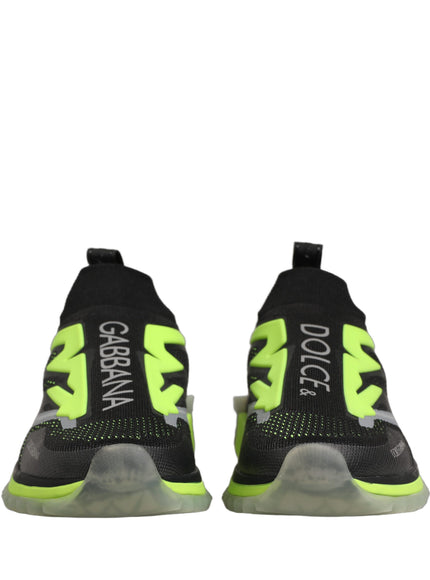 Dolce & Gabbana Black Green Sorrento Low Top Sneakers Shoes