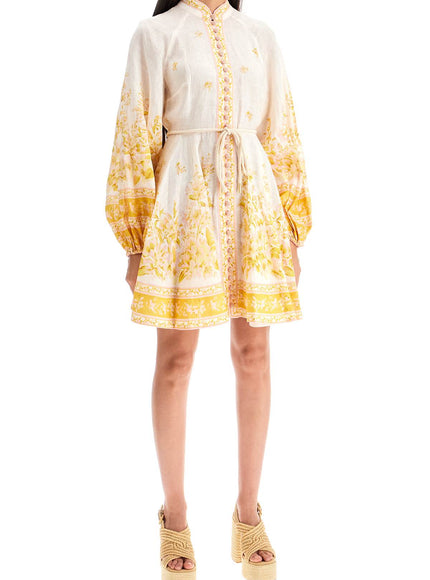 Zimmermann floral linen mini dress with