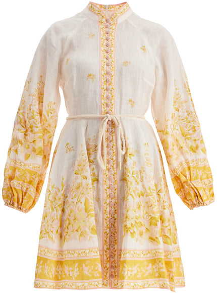 Zimmermann floral linen mini dress with