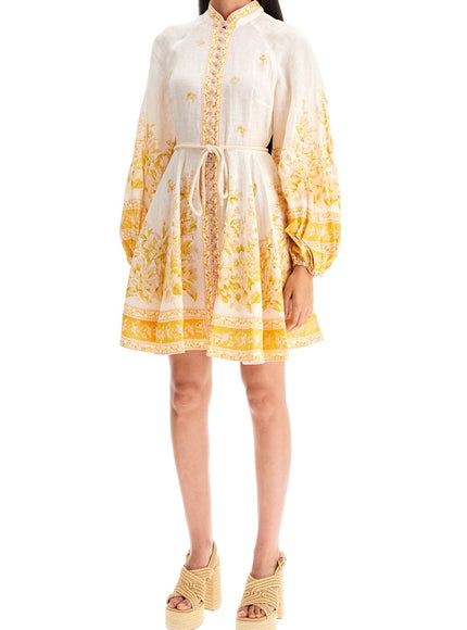 Zimmermann floral linen mini dress with