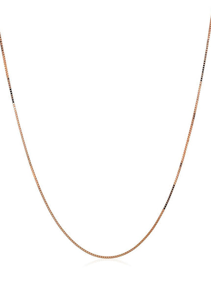 10k Rose Gold Classic Box Chain 0.45mm - Ellie Belle