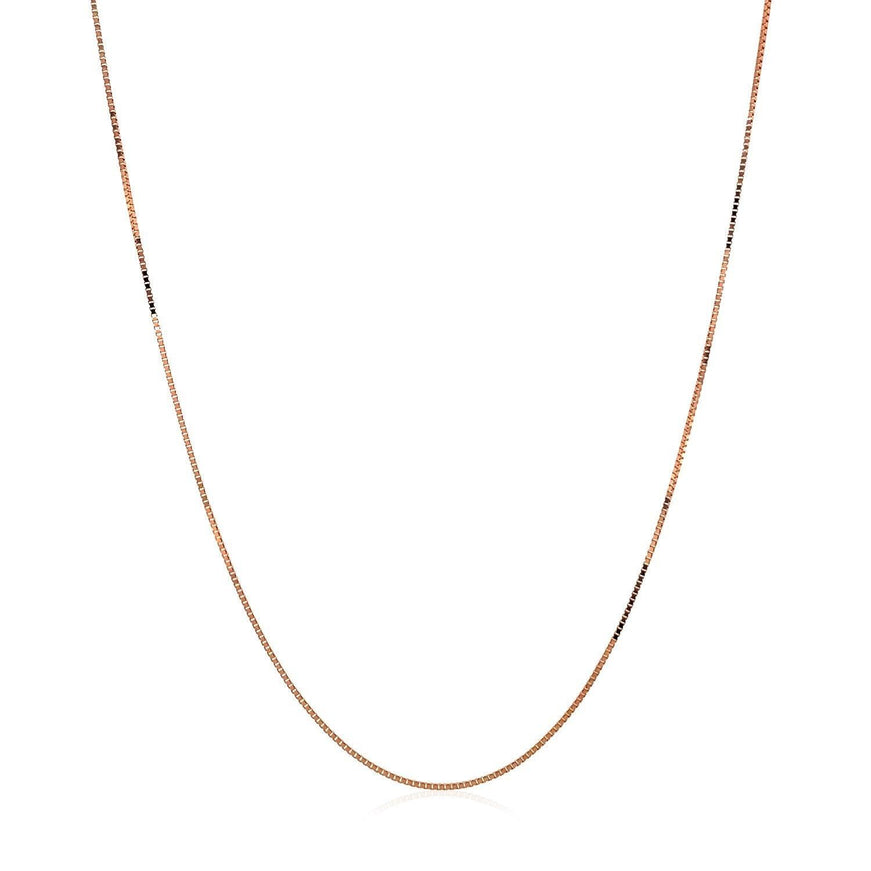 10k Rose Gold Classic Box Chain 0.45mm - Ellie Belle