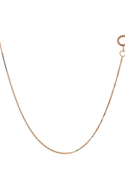 10k Rose Gold Classic Box Chain 0.45mm - Ellie Belle