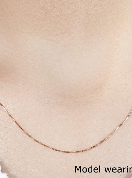 10k Rose Gold Classic Box Chain 0.45mm - Ellie Belle