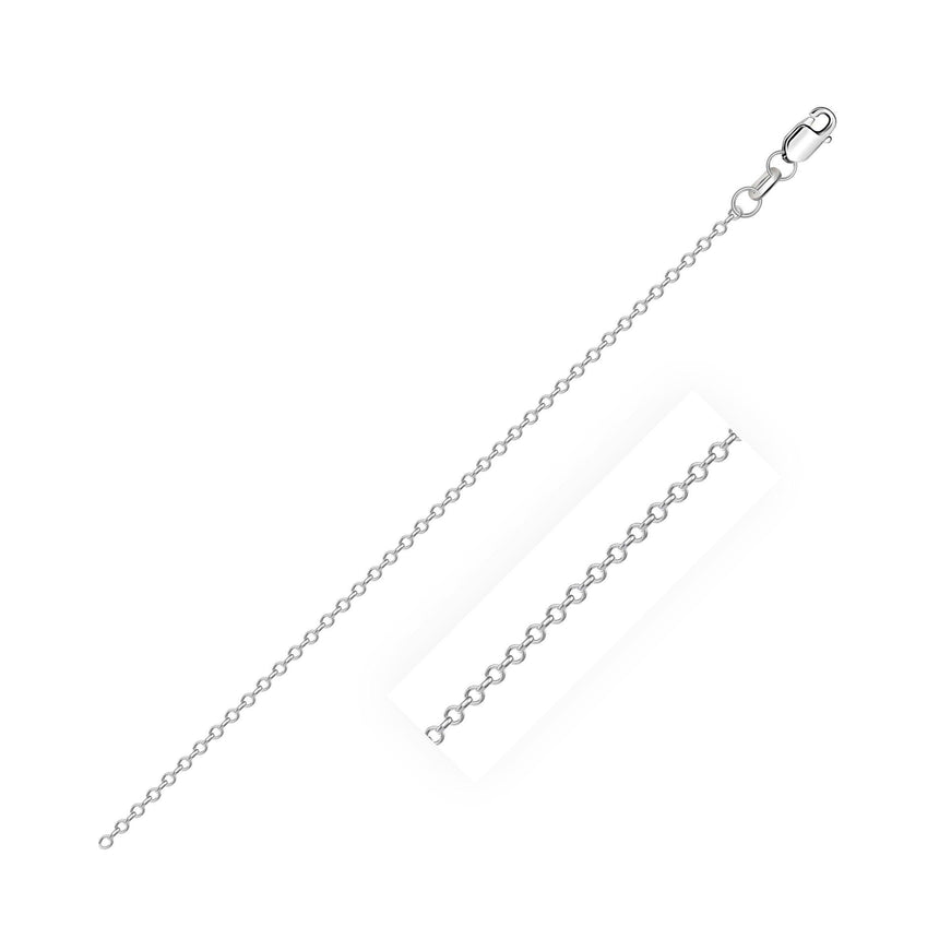 10k White Diamond Cut Cable Link Chain 0.8mm - Ellie Belle