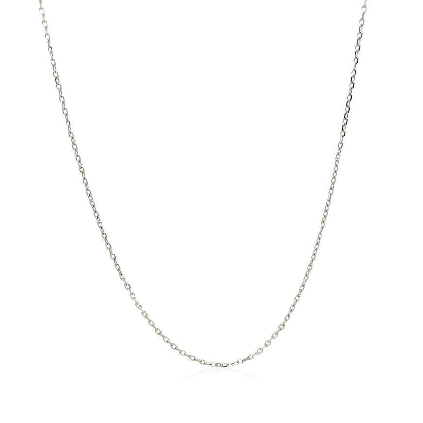 10k White Diamond Cut Cable Link Chain 0.8mm - Ellie Belle