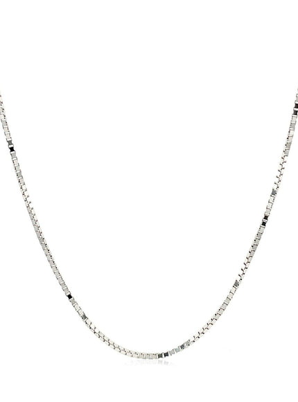 10k White Gold Adjustable Box Chain (0.85 mm) - Ellie Belle