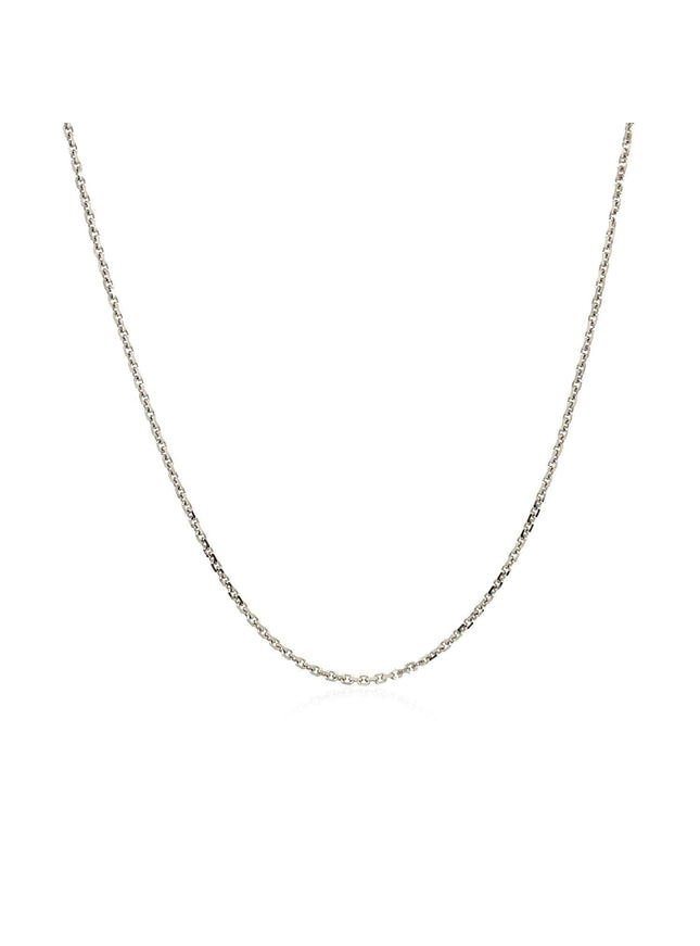 10k White Gold Adjustable Cable Chain 0.9mm - Ellie Belle