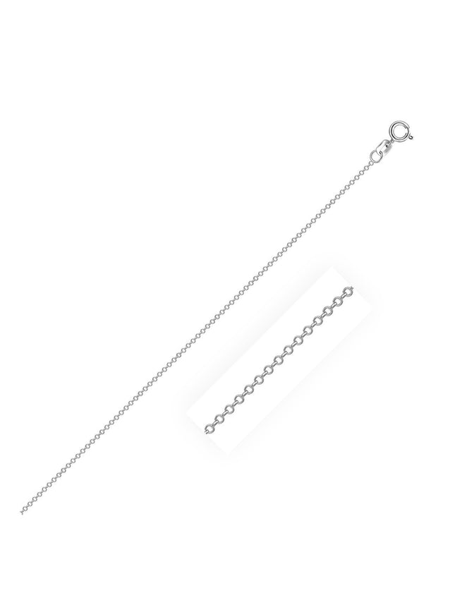 10k White Gold Cable Link Chain 0.5mm - Ellie Belle