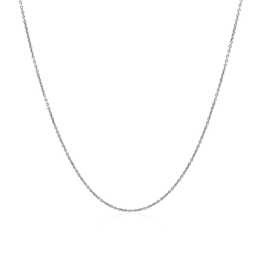 10k White Gold Cable Link Chain 0.5mm - Ellie Belle