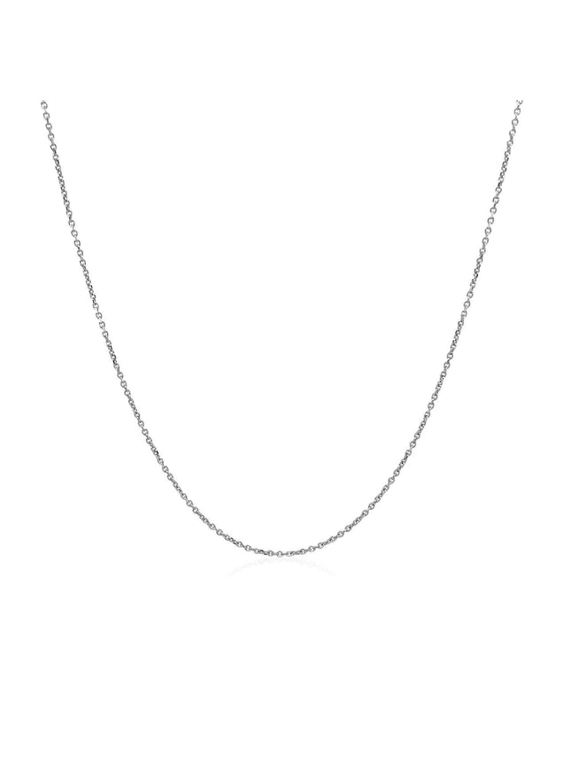 10k White Gold Cable Link Chain 0.5mm - Ellie Belle