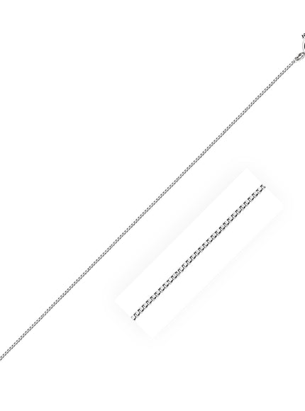 10k White Gold Classic Box Chain 0.45mm - Ellie Belle