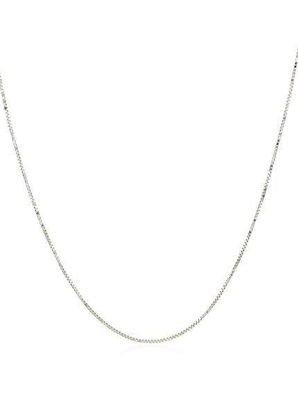 10k White Gold Classic Box Chain 0.45mm - Ellie Belle