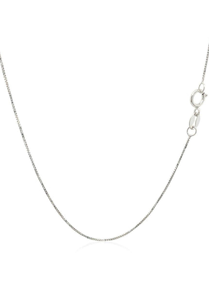 10k White Gold Classic Box Chain 0.45mm - Ellie Belle