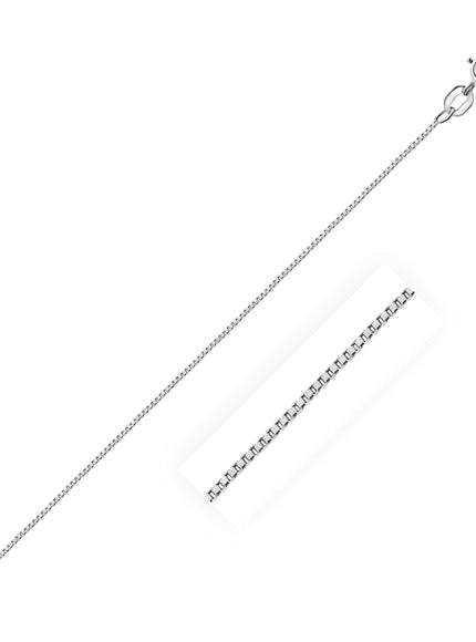 10k White Gold Classic Box Chain 0.6mm - Ellie Belle