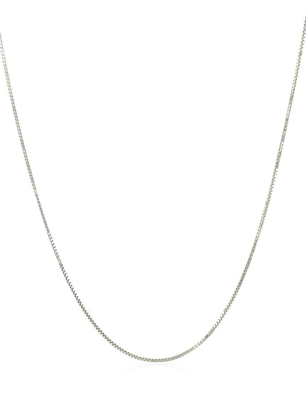 10k White Gold Classic Box Chain 0.6mm - Ellie Belle