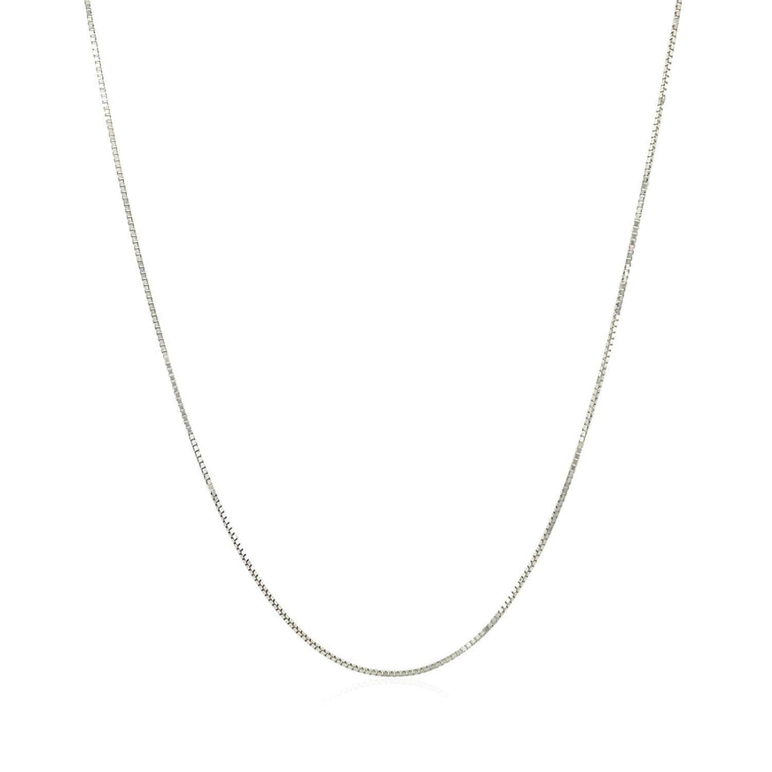 10k White Gold Classic Box Chain 0.6mm - Ellie Belle