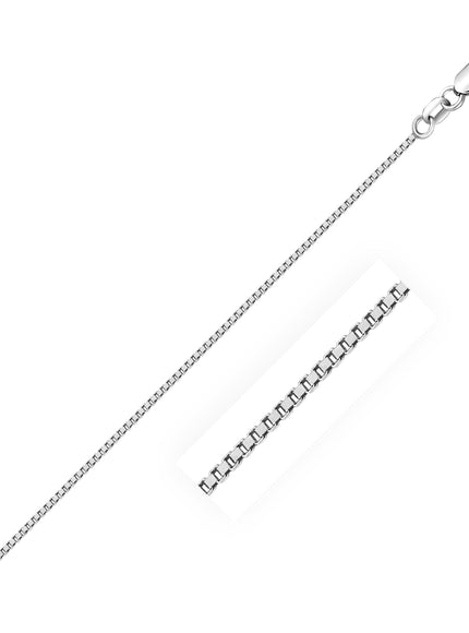 10k White Gold Classic Box Chain 0.8mm - Ellie Belle