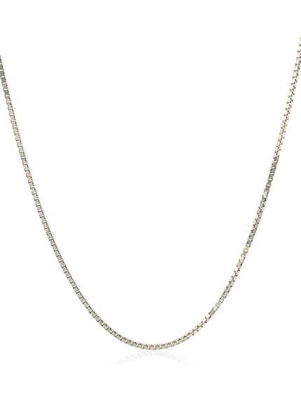 10k White Gold Classic Box Chain 0.8mm - Ellie Belle