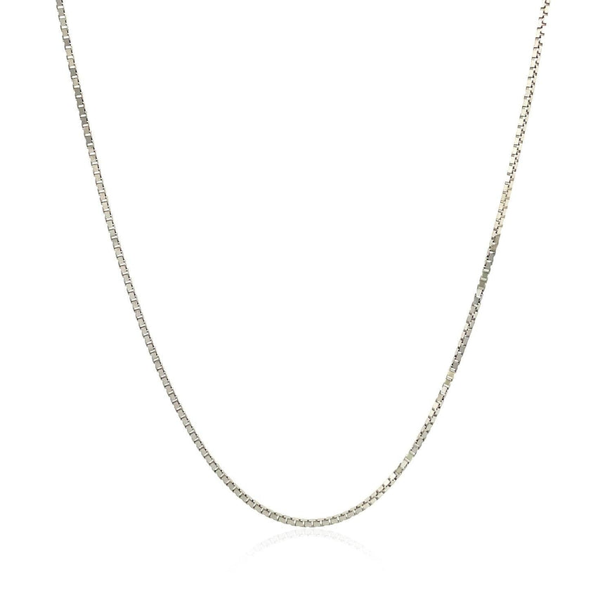 10k White Gold Classic Box Chain 0.8mm - Ellie Belle