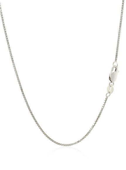 10k White Gold Classic Box Chain 0.8mm - Ellie Belle