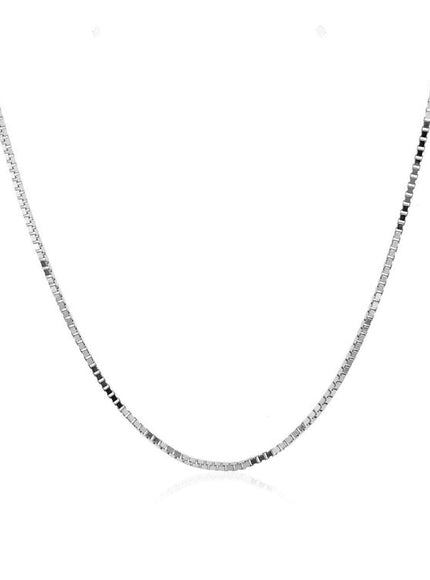 10k White Gold Classic Box Chain 1.0mm - Ellie Belle