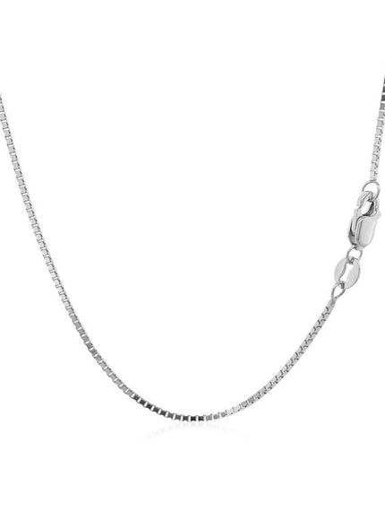 10k White Gold Classic Box Chain 1.0mm - Ellie Belle