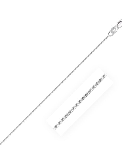 10k White Gold Gourmette Chain 1.0mm - Ellie Belle