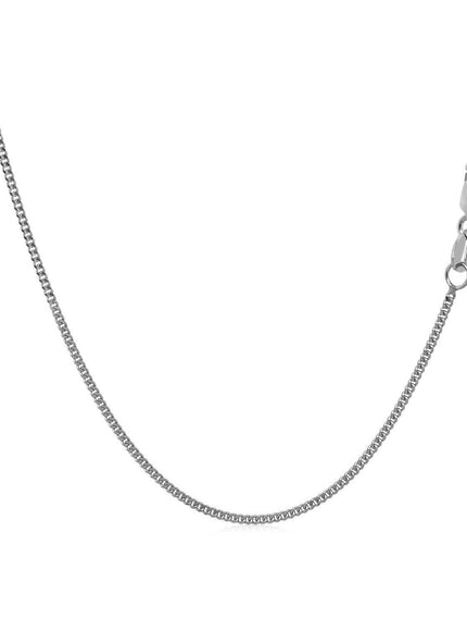 10k White Gold Gourmette Chain 1.0mm - Ellie Belle