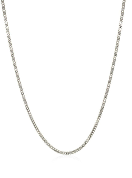 10k White Gold Gourmette Chain 1.5mm - Ellie Belle