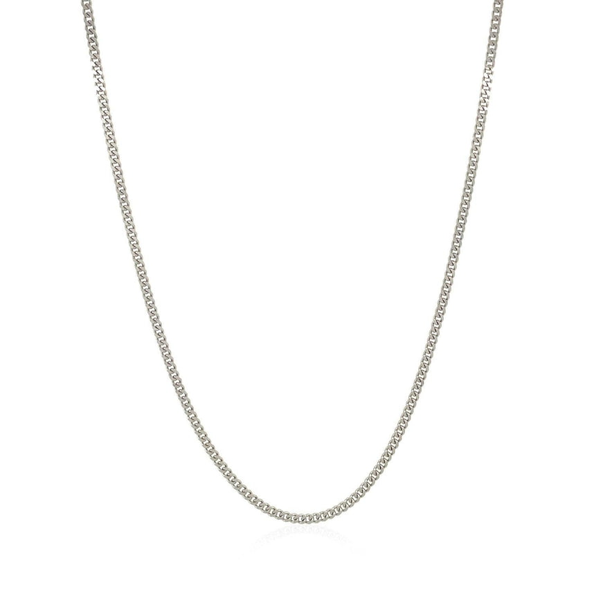 10k White Gold Gourmette Chain 1.5mm - Ellie Belle