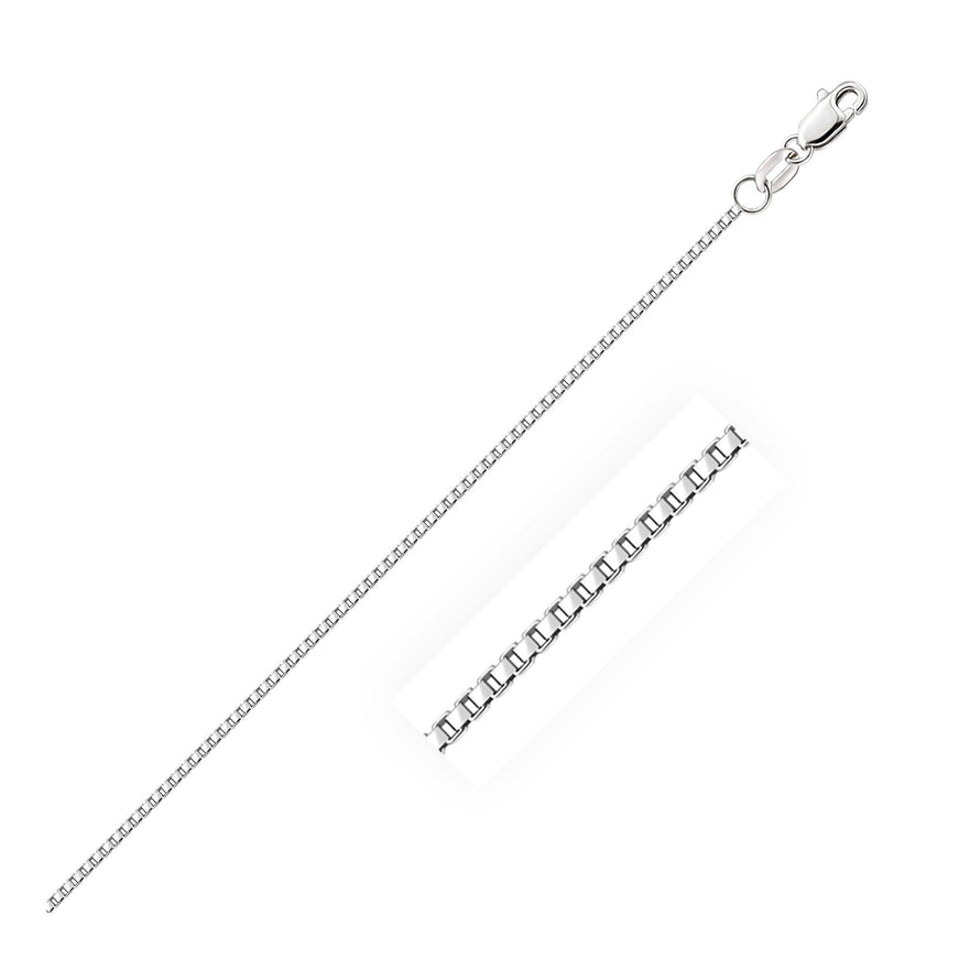 10k White Gold Octagonal Box Chain 1.2mm - Ellie Belle