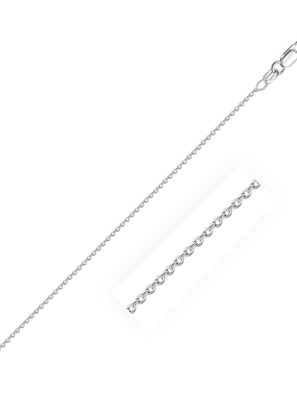 10k White Gold Oval Cable Link Chain 0.97mm - Ellie Belle