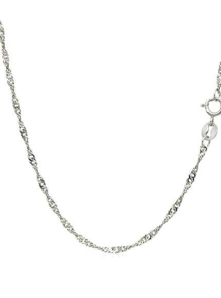 10k White Gold Singapore Chain 1.5mm - Ellie Belle