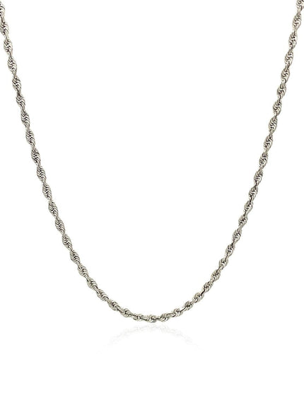 10k White Gold Solid Diamond Cut Rope Chain 1.5mm - Ellie Belle