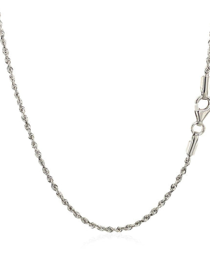 10k White Gold Solid Diamond Cut Rope Chain 1.5mm - Ellie Belle