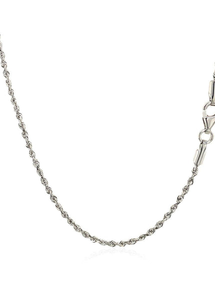 10k White Gold Solid Diamond Cut Rope Chain 1.5mm - Ellie Belle