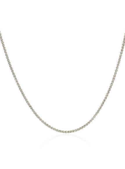 10k White Gold Wheat Chain 1.0mm - Ellie Belle