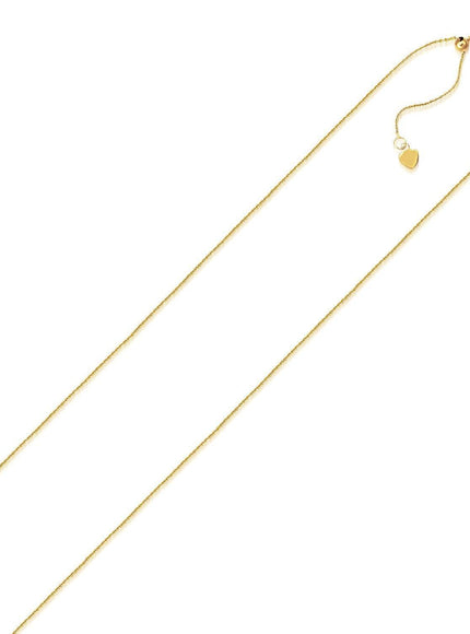 10k Yellow Gold Adjustable Cable Chain 0.9mm - Ellie Belle