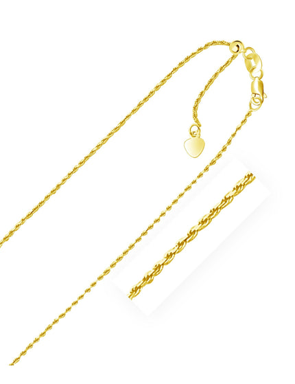 10k Yellow Gold Adjustable Rope Chain 1.0mm - Ellie Belle